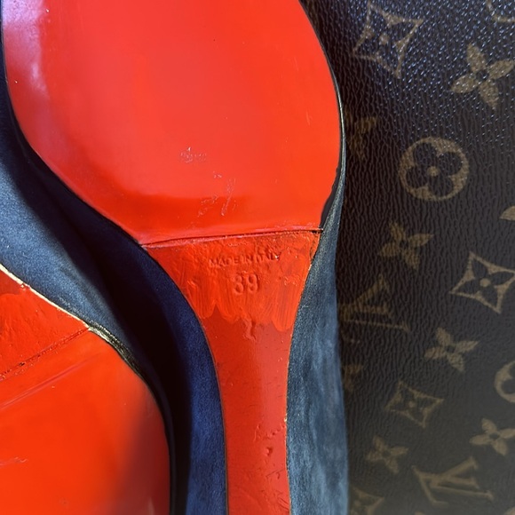 Christian Louboutin Blue Suede Wedge Heels EU 39 - Picture 10 of 14